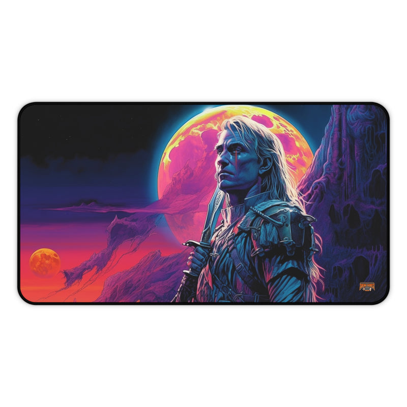 Load image into Gallery viewer, Neon Series High Fantasy RPG - Male Adventurer #1 Neoprene Playmat, Mousepad for Gaming
