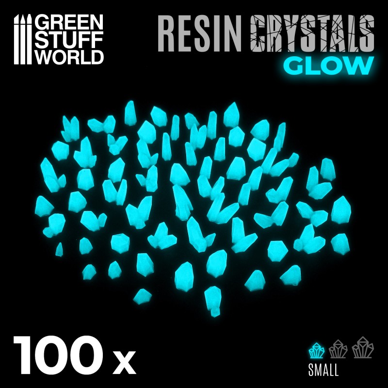 Load image into Gallery viewer, Green Stuff World for Models and Miniatures – Aqua Turquoise Glow Resin Crystals – Small 10386
