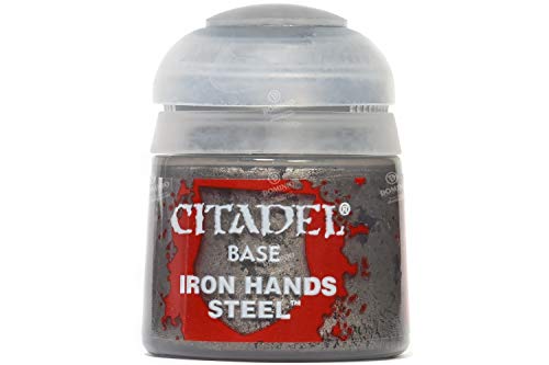 Games WorkShop Citidel Base Acrylic Paint: Iron Hands Steel (12ml) 21-46