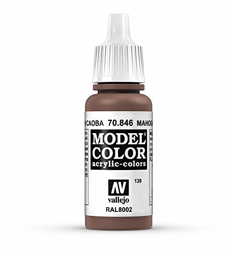 Vallejo Model Color Mahogany Brown Paint, 17ml