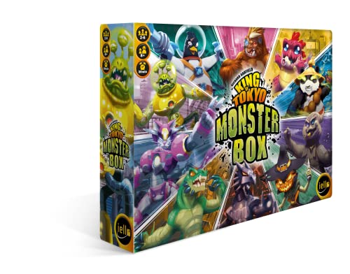 IELLO King of Tokyo Monster Box, Strategy Board Game, 2-6 Players, Ages 8+, 30 Minute Playing time, All King of Tokyo expansions Included