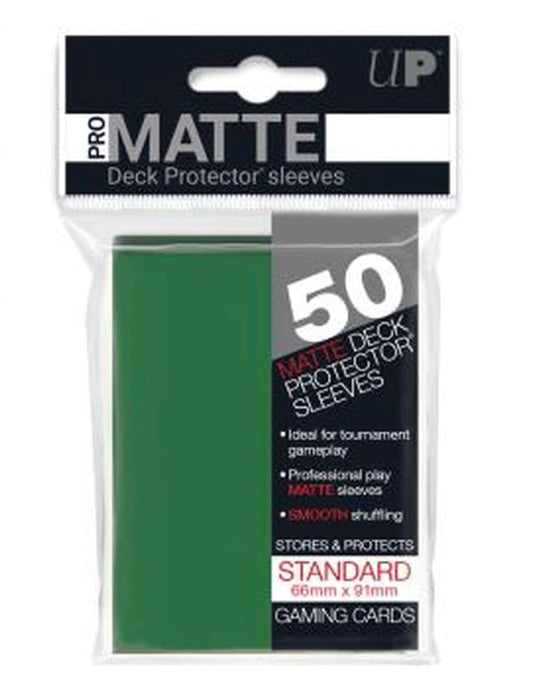 Ultrapro Pro Matte Green Non-Glare Deck Protectors (Regular Size- 50 Ct)