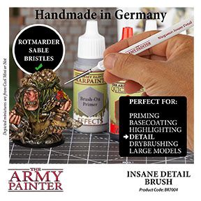 The Army Painter Wargamer: Insane Detail Brush for Miniatures BR7004