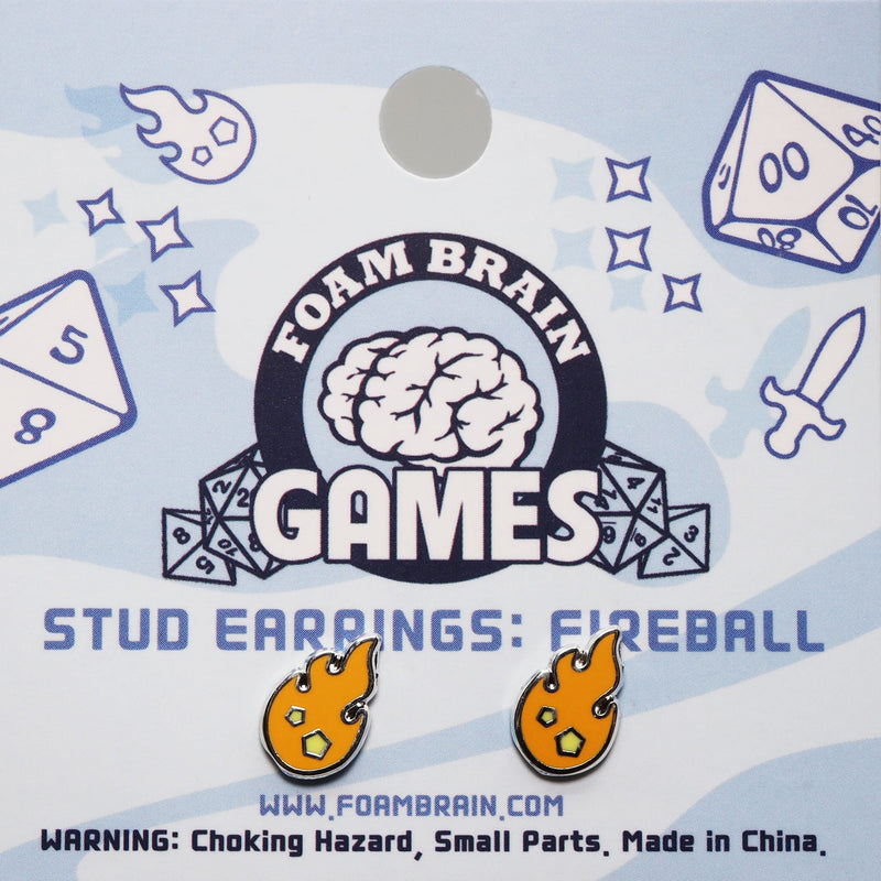 Load image into Gallery viewer, Foam Brain Games Stud Earrings: Fireball FBG0867
