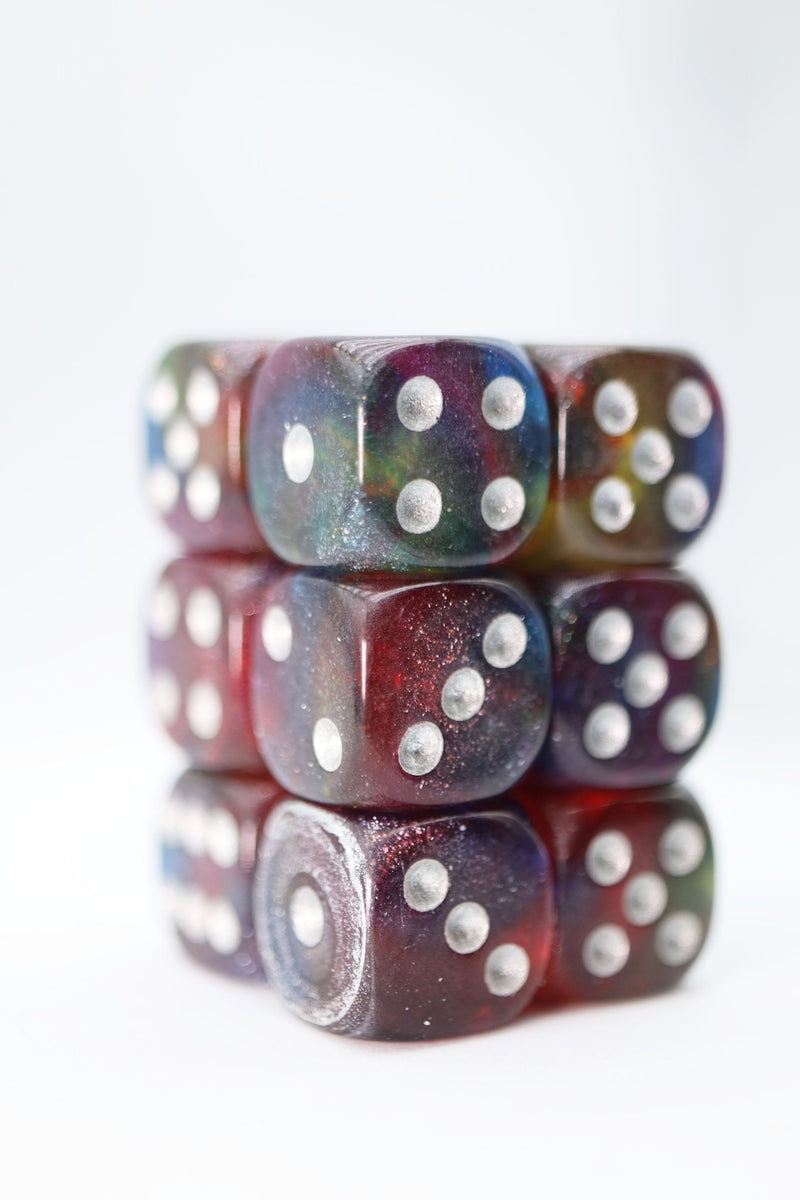 Load image into Gallery viewer, Foam Brain Games 12 D6 Pip Dice - Nebula Glitter FBG2530 - Cobbco
