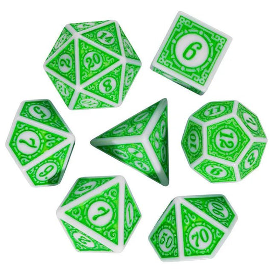Foam Brain Games Leafy Motif RPG Dice Set FBG2618 - Cobbco