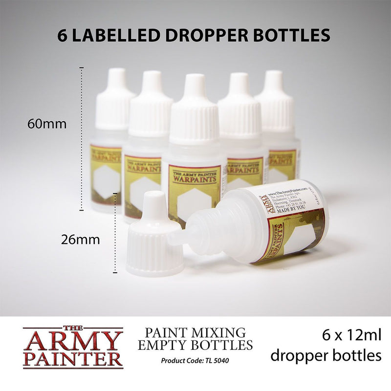 Load image into Gallery viewer, The Army Painter Paint Mixing Empty Plastic Dropper Bottles 12ml Pack of 6
