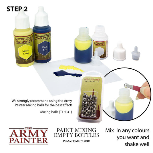 The Army Painter Paint Mixing Empty Plastic Dropper Bottles 12ml Pack of 6