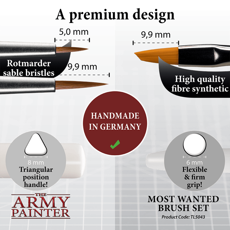 Load image into Gallery viewer, The Army Painter Most Wanted Brush Set: 3 Wargamer Brushes TL5043 - Cobbco
