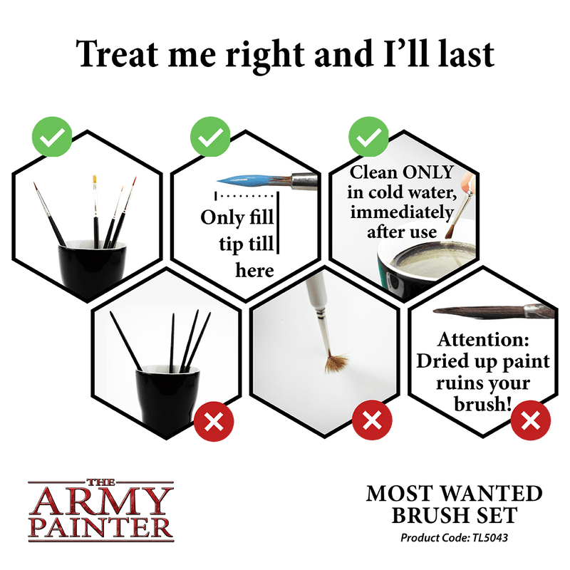 Load image into Gallery viewer, The Army Painter Most Wanted Brush Set: 3 Wargamer Brushes TL5043 - Cobbco
