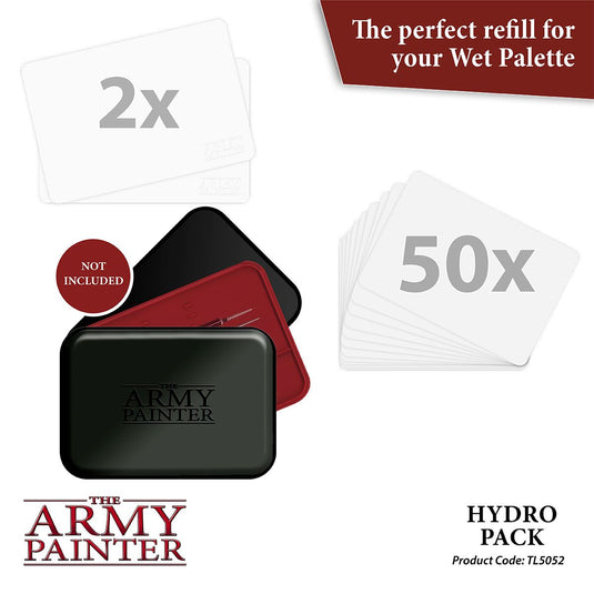 The Army Painter Wet Palette Hydro Pack: 50 Sheets, 2 Foam Refill Pack TL5052