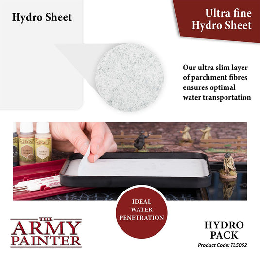 The Army Painter Wet Palette Hydro Pack: 50 Sheets, 2 Foam Refill Pack TL5052