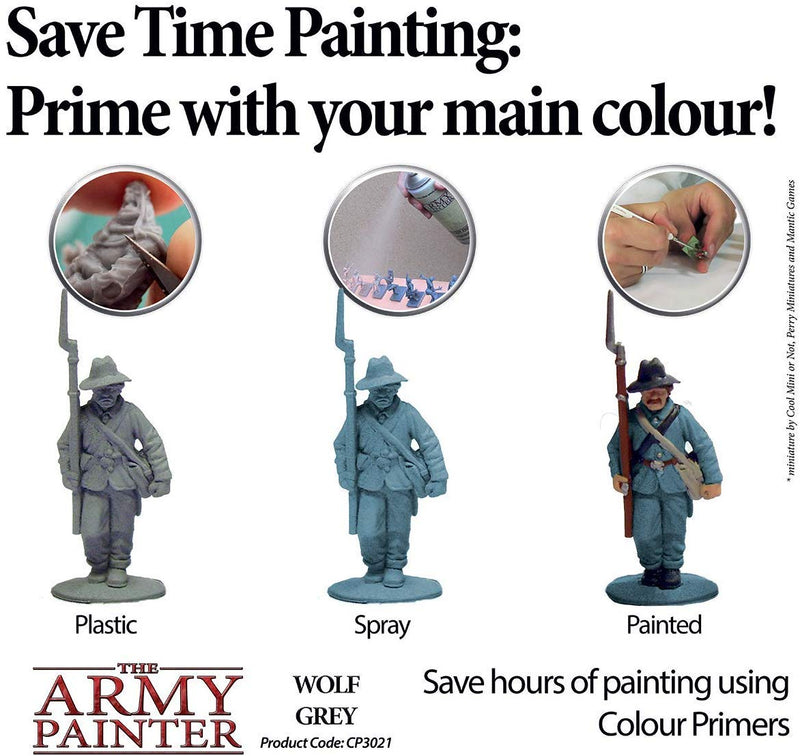 Load image into Gallery viewer, The Army Painter Color Primer, Wolf Grey, 400 ml, 13.5 oz - Acrylic Spray Undercoat for Miniature Painting
