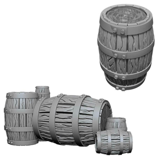 WizKids Deep Cuts Unpainted Minis: Barrel & Pile of Barrels WZK73361