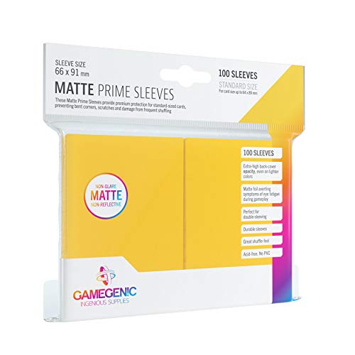 Gamegenic Matte Prime Sleeves: Yellow (100) (GG1032) Standard 66x91mm