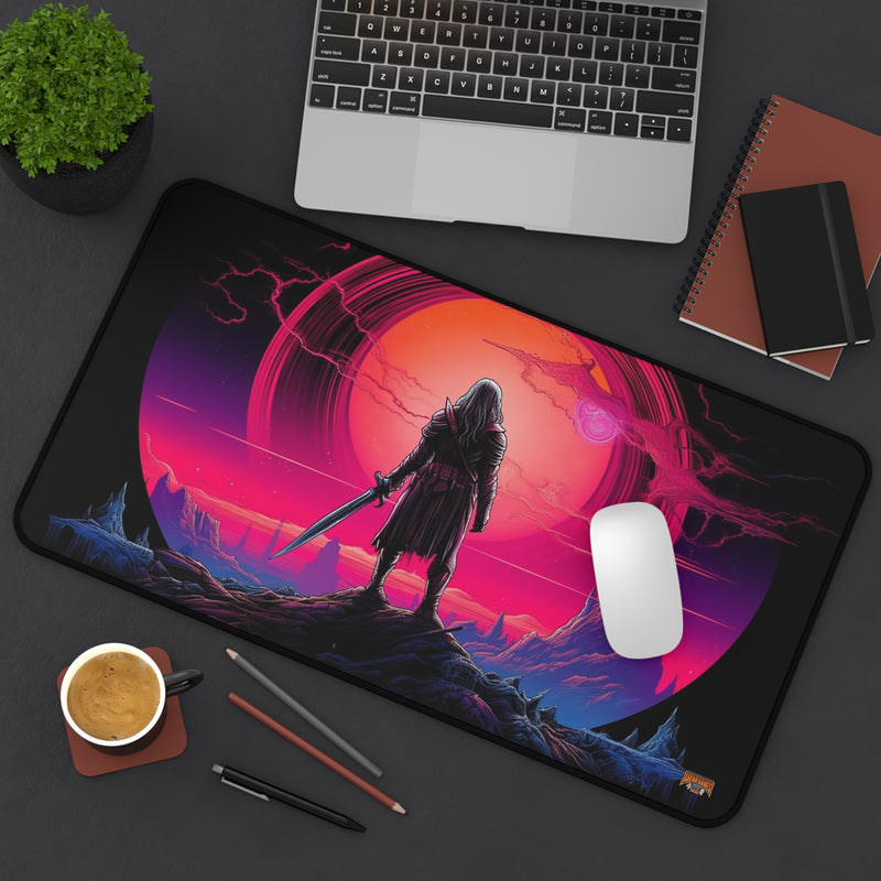 Load image into Gallery viewer, Neon Series High Fantasy RPG - Male-Female Adventurer #4 Neoprene Playmat, Mousepad for Gaming, RPGs, Card Games, Nerdy Gift Idea, M
