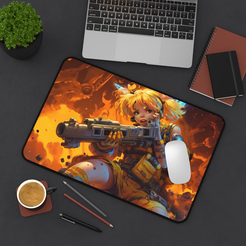 Load image into Gallery viewer, Design Series Sci-Fi RPG - Female Punk Fighter #2 Neoprene Playmat, Mousepad for Gaming
