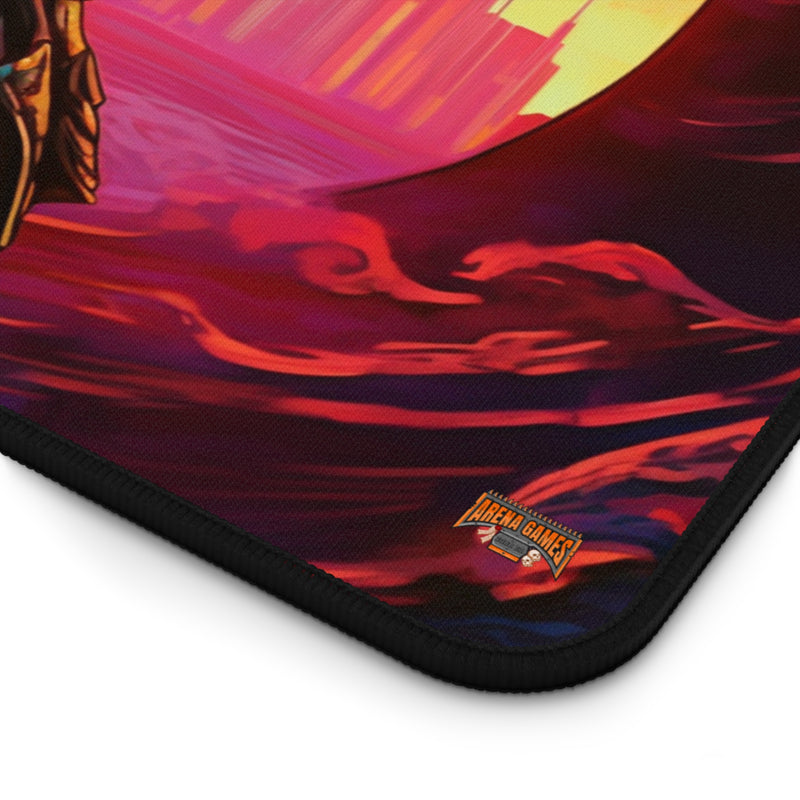 Load image into Gallery viewer, Neon Series High Fantasy RPG - Male Adventurer #4 Neoprene Playmat, Mousepad for Gaming, RPGs, Card Games, Nerdy Gift Idea, MTG, D&amp;D
