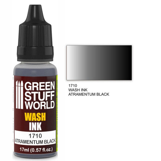 Green Stuff World – Wash Ink for Models and Miniatures Atramentum Black 1710