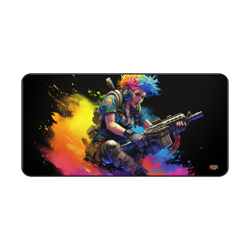 Load image into Gallery viewer, Design Series High Fantasy RPG - Female Punk Fighter #1 Neoprene Playmat, Mousepad for Gaming
