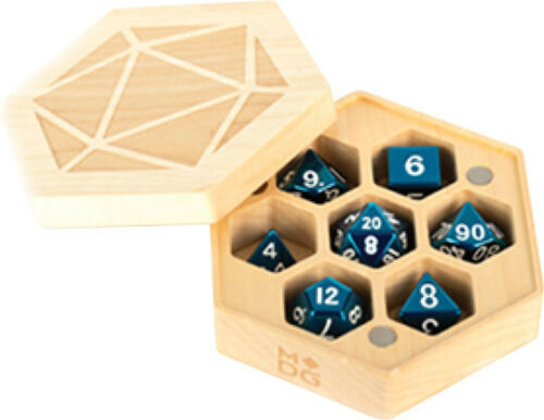 Wood Hex Chest Dice Case: Maple Holds 1 Set of Dice