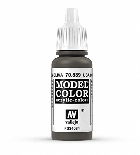 Vallejo Model Color Olive Brown Paint, 17ml