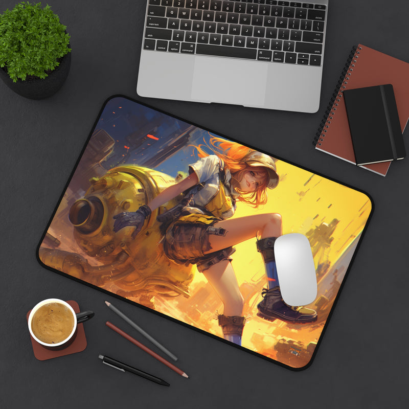 Load image into Gallery viewer, Design Series Sci-Fi RPG - Anime Punk Fixer #4 Neoprene Playmat, Mousepad for Gaming, Waifu and Weebs, Nerdy Gift Idea
