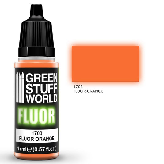 Green Stuff World – Fluorescent Acrylic Paint Orange 1703 for Models and Miniatures