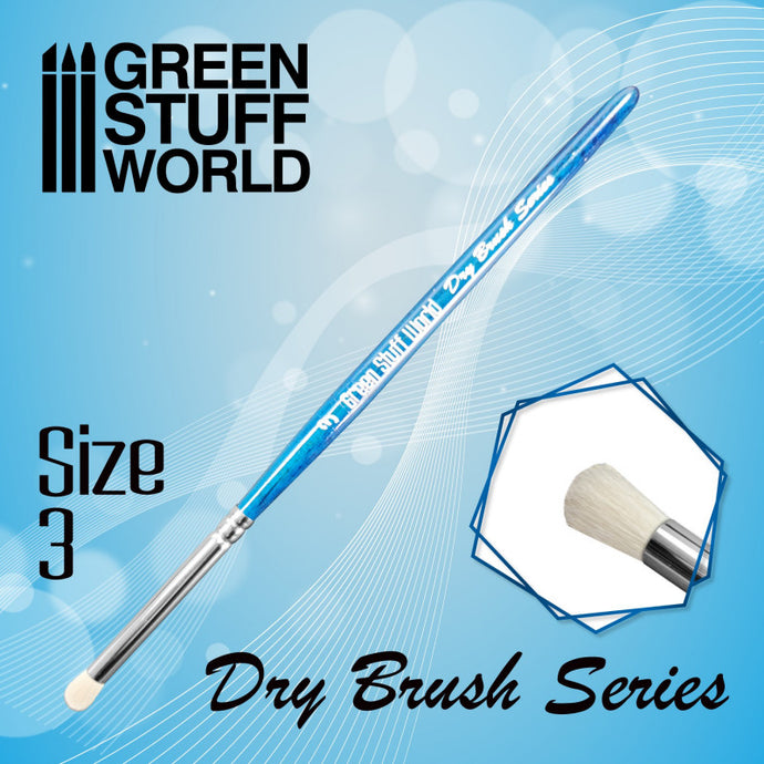 Green Stuff World Blue Series Dry Brush – Size 3 for Models & Miniatures 2953