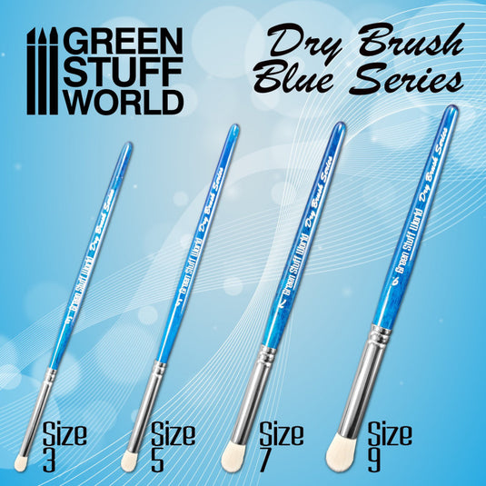 Green Stuff World Blue Series Dry Brush – Size 3 for Models & Miniatures 2953