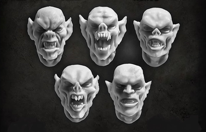 Green Stuff World for Models and Miniatures Frenzy Vampire Heads S140