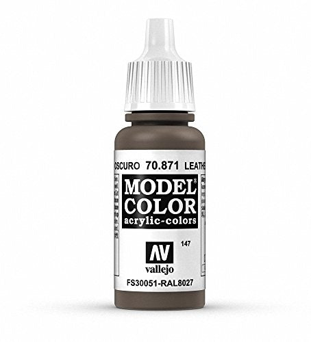 Vallejo Model Color Leather Brown Paint, 17ml