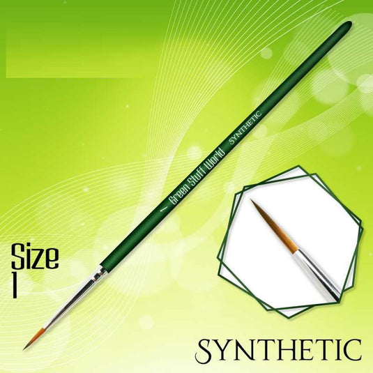 Green Stuff World for Models and Miniatures Green Series Synthetic Brush - Size 1 (2330)