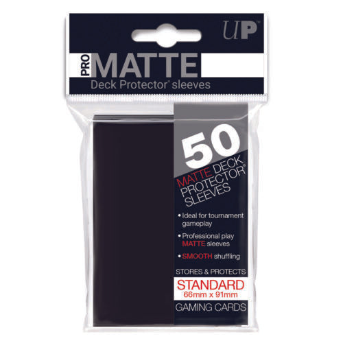 Ultra Pro Matte Black Non-Glare Deck Protectors (Regular Size- 50 Ct)