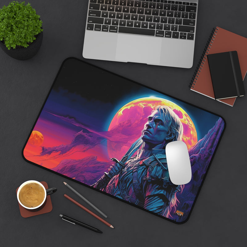 Load image into Gallery viewer, Neon Series High Fantasy RPG - Male Adventurer #1 Neoprene Playmat, Mousepad for Gaming
