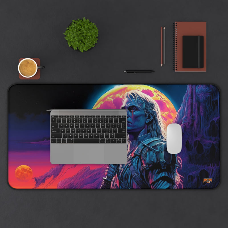 Load image into Gallery viewer, Neon Series High Fantasy RPG - Male Adventurer #1 Neoprene Playmat, Mousepad for Gaming
