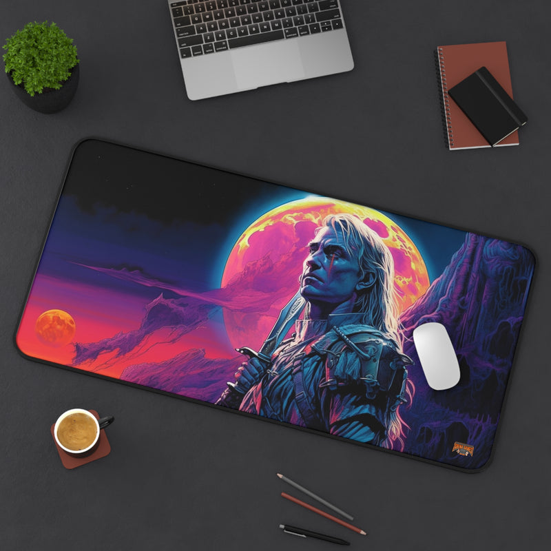Load image into Gallery viewer, Neon Series High Fantasy RPG - Male Adventurer #1 Neoprene Playmat, Mousepad for Gaming
