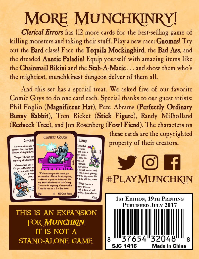 Load image into Gallery viewer, Munchkin 3 - Clerical Errors Expansion 112 More Cards For Munchkin
