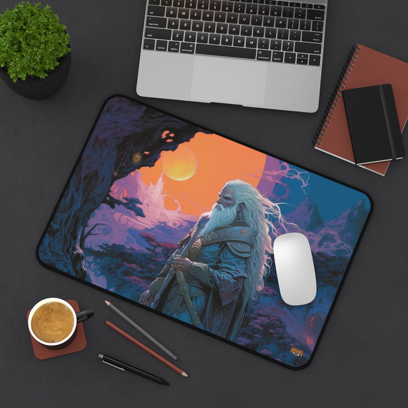 Load image into Gallery viewer, Neon Series High Fantasy RPG - Male Adventurer #2 Neoprene Playmat, Mousepad for Gaming
