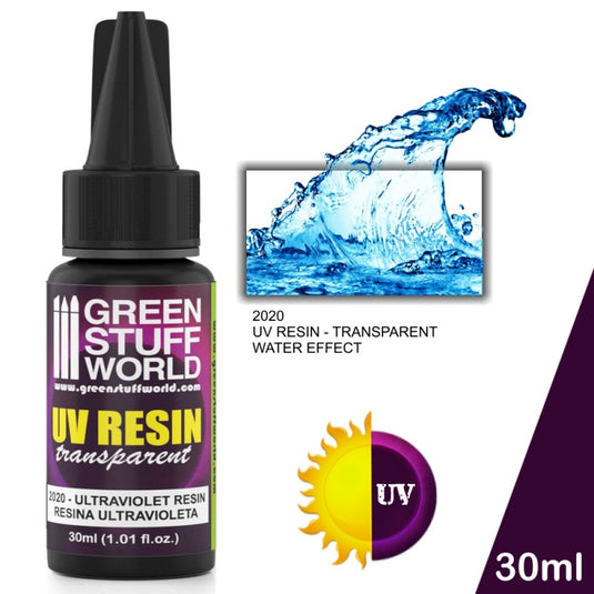 Green Stuff World for Models and Miniatures - UV Resin 30ml – Transparent Water Effect 2020