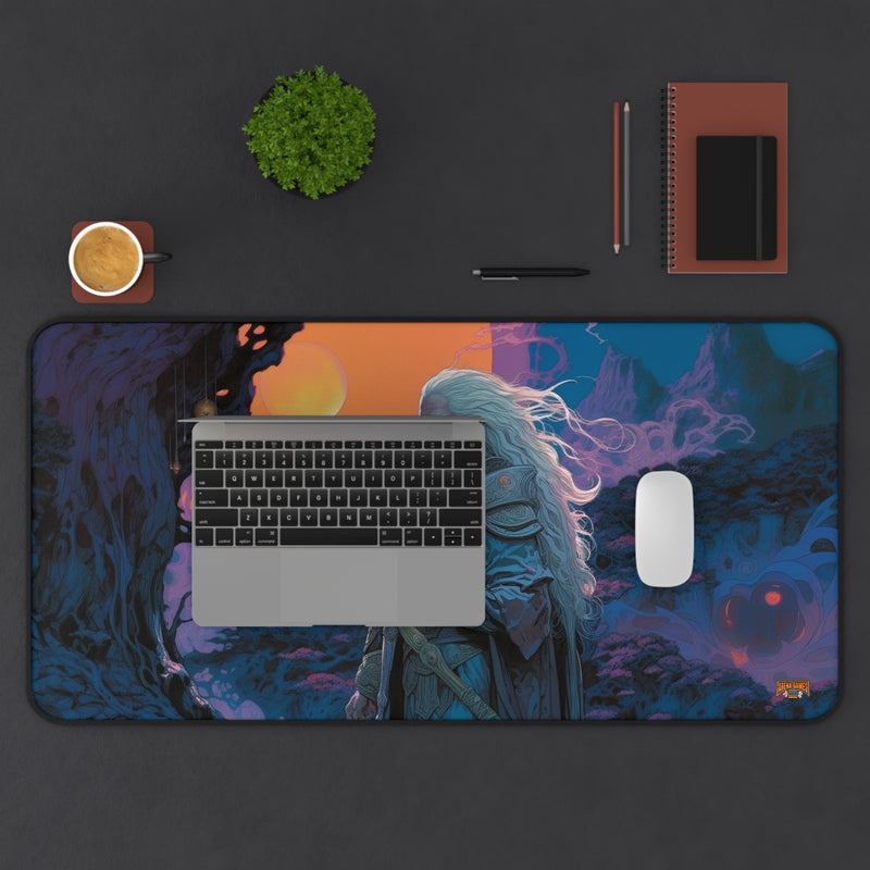 Load image into Gallery viewer, Neon Series High Fantasy RPG - Male Adventurer #2 Neoprene Playmat, Mousepad for Gaming
