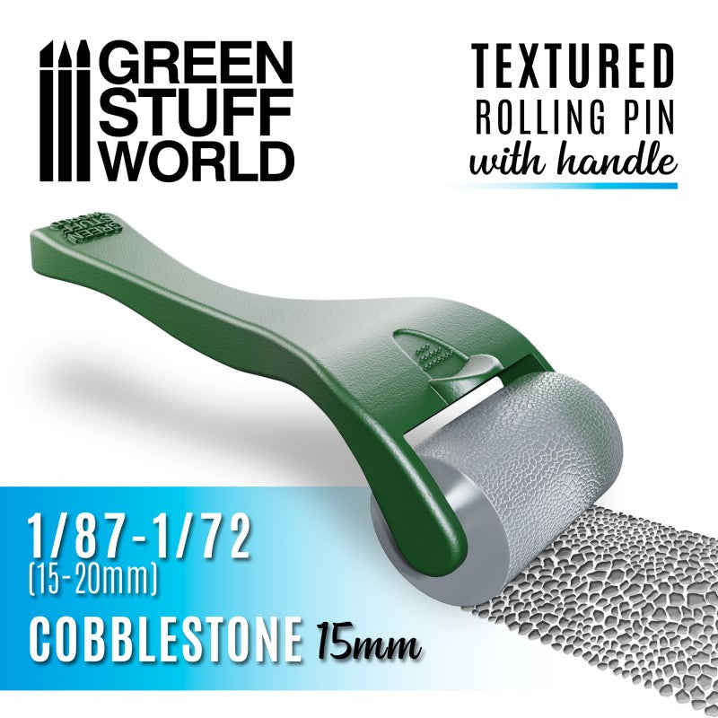Load image into Gallery viewer, Green Stuff World - Rolling pin with Handle – Cobblestone 15mm 10482
