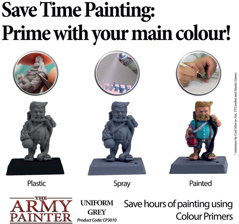 Load image into Gallery viewer, The Army Painter Primer Uniform Grey 400ml Acrylic Spray for Miniature Painting
