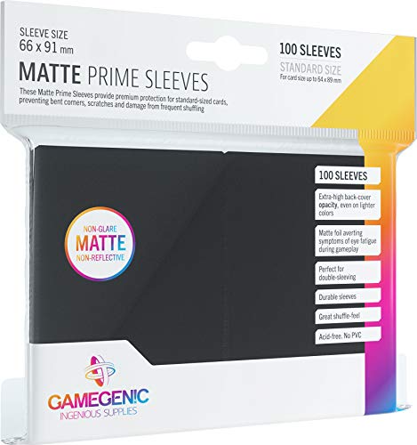 Gamegenic Matte Prime Sleeves: Black (100) (GG1030) Standard 66x91mm