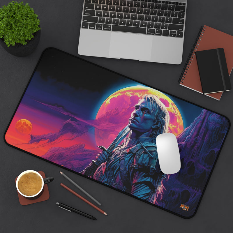 Load image into Gallery viewer, Neon Series High Fantasy RPG - Male Adventurer #1 Neoprene Playmat, Mousepad for Gaming
