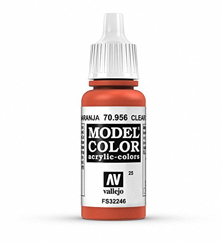 Vallejo Model Color Acrylic Paint, Clear Orange 17ml