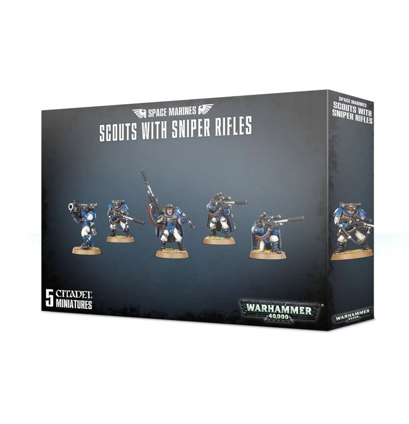 Load image into Gallery viewer, Games Workshop Warhammer 40k Space Marines Scouts with Sniper Rifles 48-29
