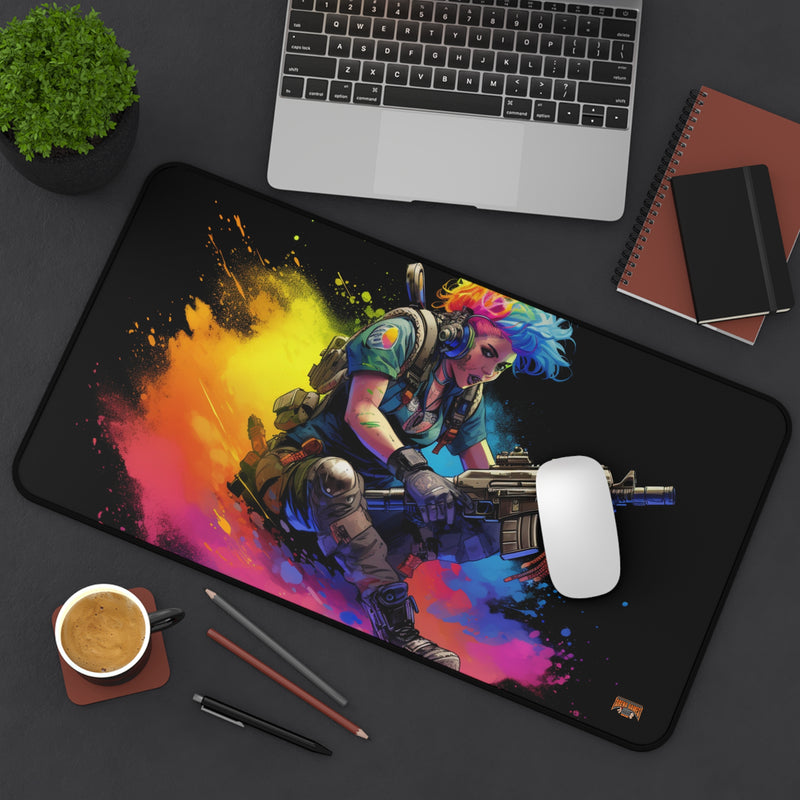 Load image into Gallery viewer, Design Series High Fantasy RPG - Female Punk Fighter #1 Neoprene Playmat, Mousepad for Gaming
