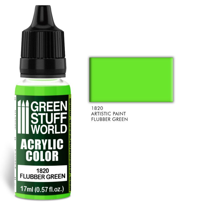 Green Stuff World – Acrylic Color Paint Flubber Green 1820  for Models and Miniatures