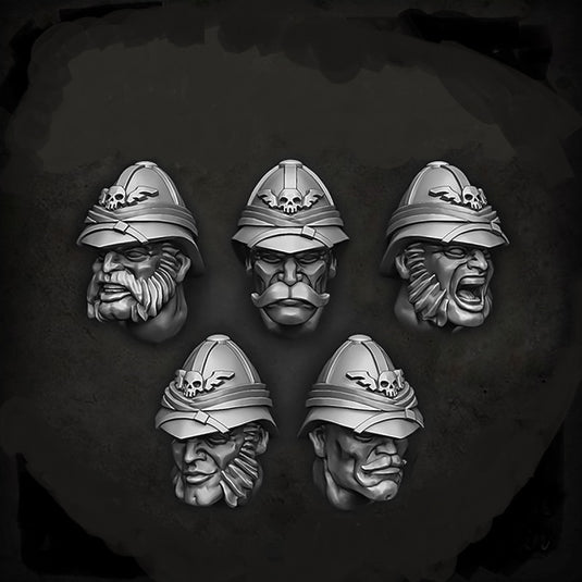 Green Stuff World for Models and Miniatures Colonial Troopers Heads S346 - Cobbco